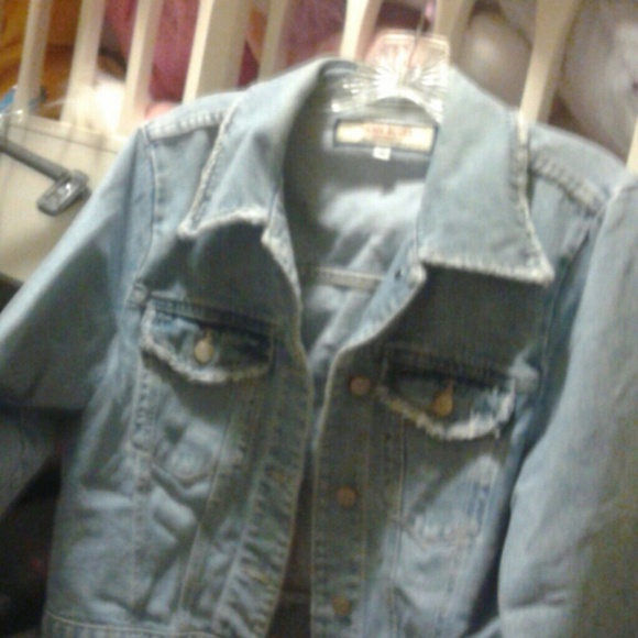 Paris Blues vintage 90s Denim cropped Jean Jacket - Blue Distressed - Picture 2 of 8